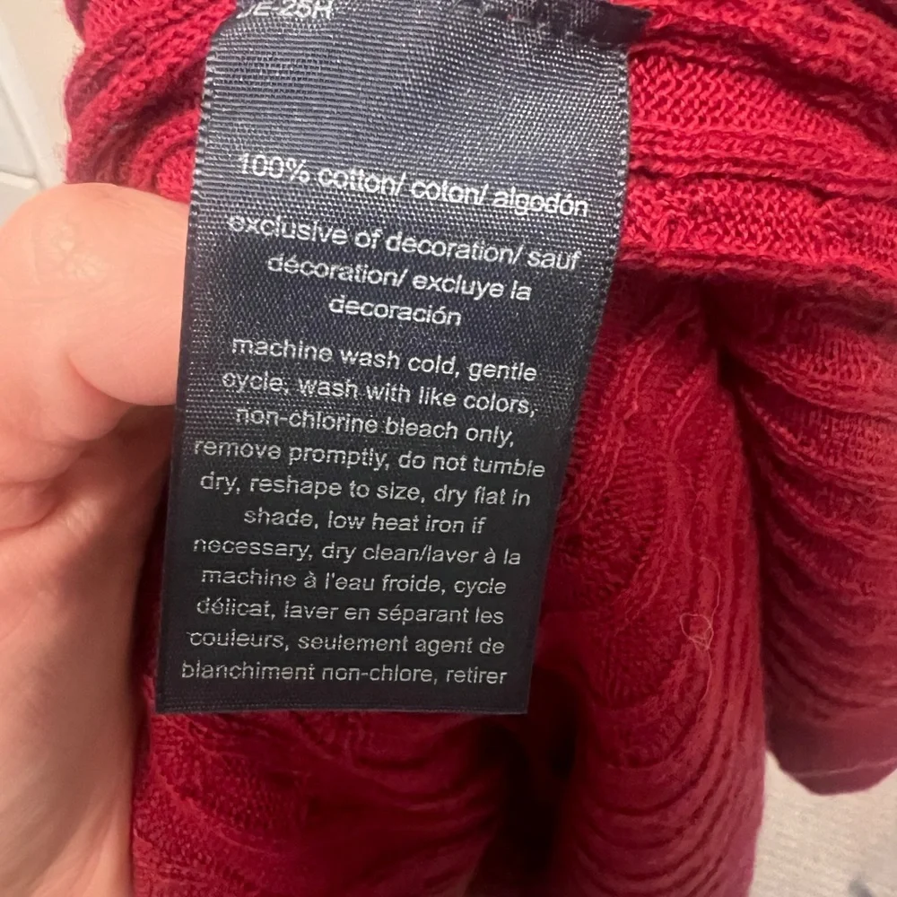 Tommy Hilfiger Burgundy Red V-Neck Sweater - Picture 7 of 7